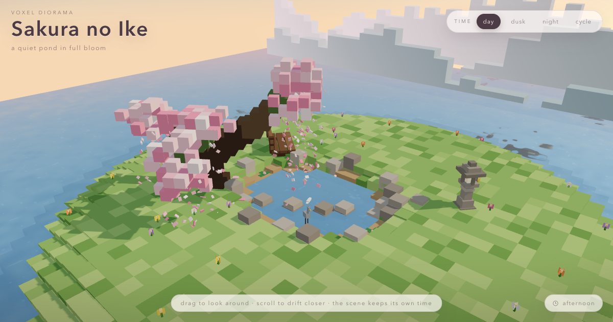 Screenshot of the 3D Cherry Blossom demo