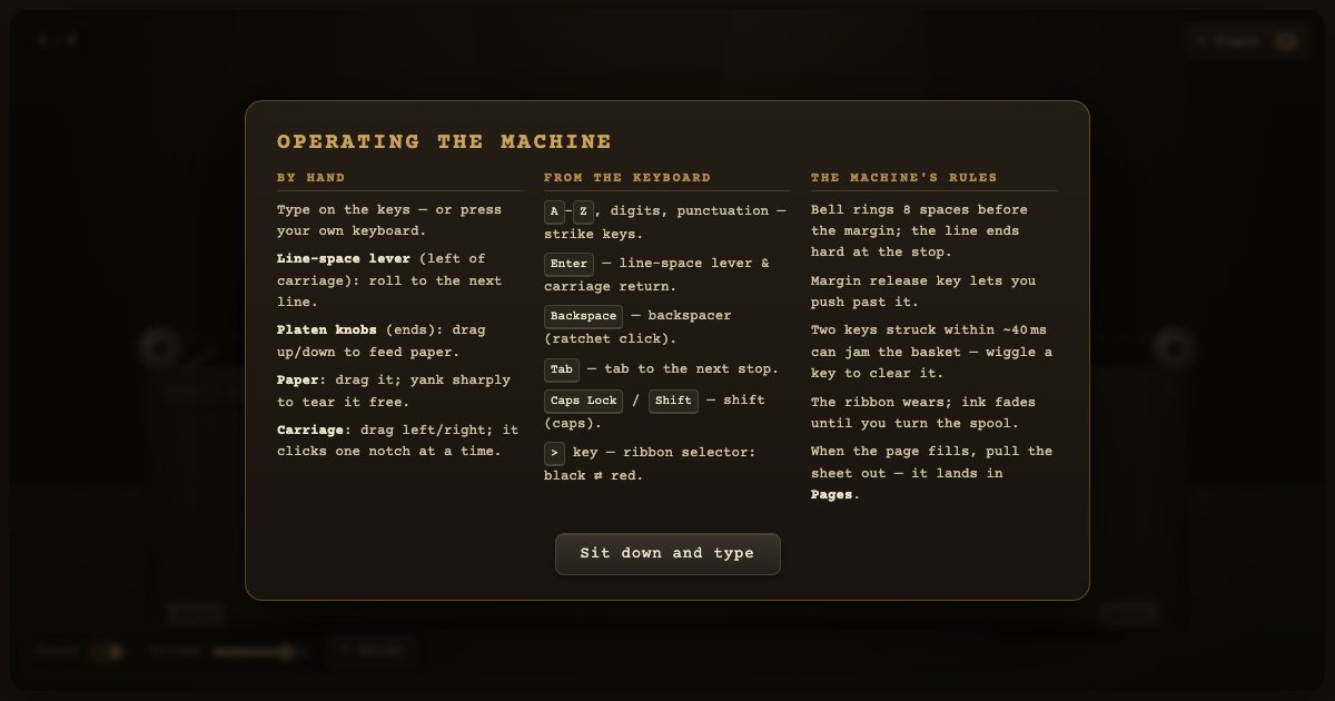 Screenshot of the Typewriter demo