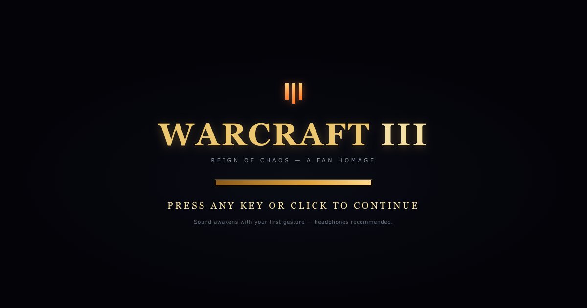 Screenshot of the Warcraft 3 Main Menu demo