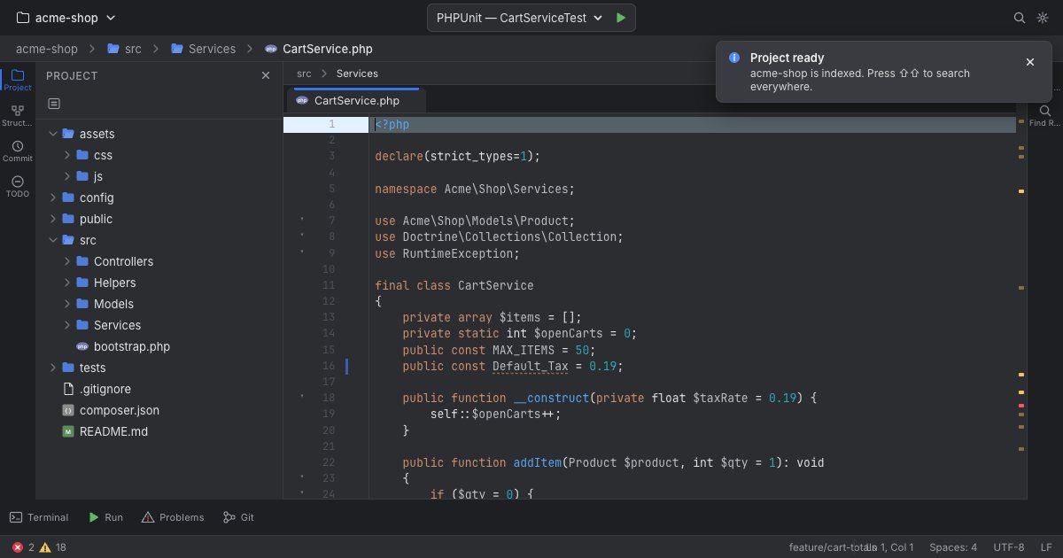 Screenshot of the Web IDE demo